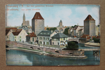 Ansichtskarte AK Strassburg Strasbourg Elsass 1905-1915 Brücken Häuser Straße Architektur Türme Ortsansicht Frankreich France 67 Bas Rhin